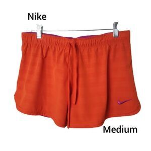 Nike Women's Dri-Fit Running Shorts Orange Magenta Spandex Lined 4" Inseam M